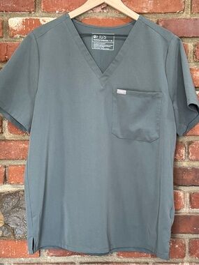 Figs women's scrub top green/gray size XL style FW1000 clinic shirt
